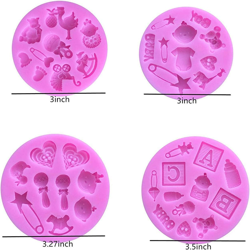 Cute Silicone Cake Molds - Fondant and Baking Tools 6 Pack