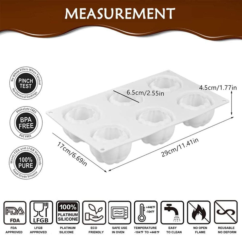 AFINSEA 3D Silicone Baking Molds for Cakes - 8-Cavity