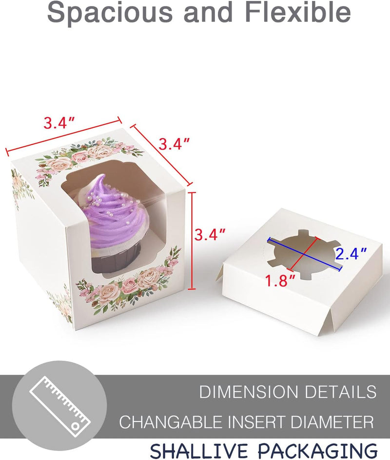 60 Kraft Cupcake Boxes with Inserts and Cocoa Bomb Packaging