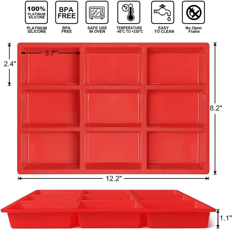 Walfos Silicone Mini Loaf Pan - 12 Cavities Non-Stick Food Grade - Ideal for Mini Bread Brownies Cornbread Cheesecake  Chocolate