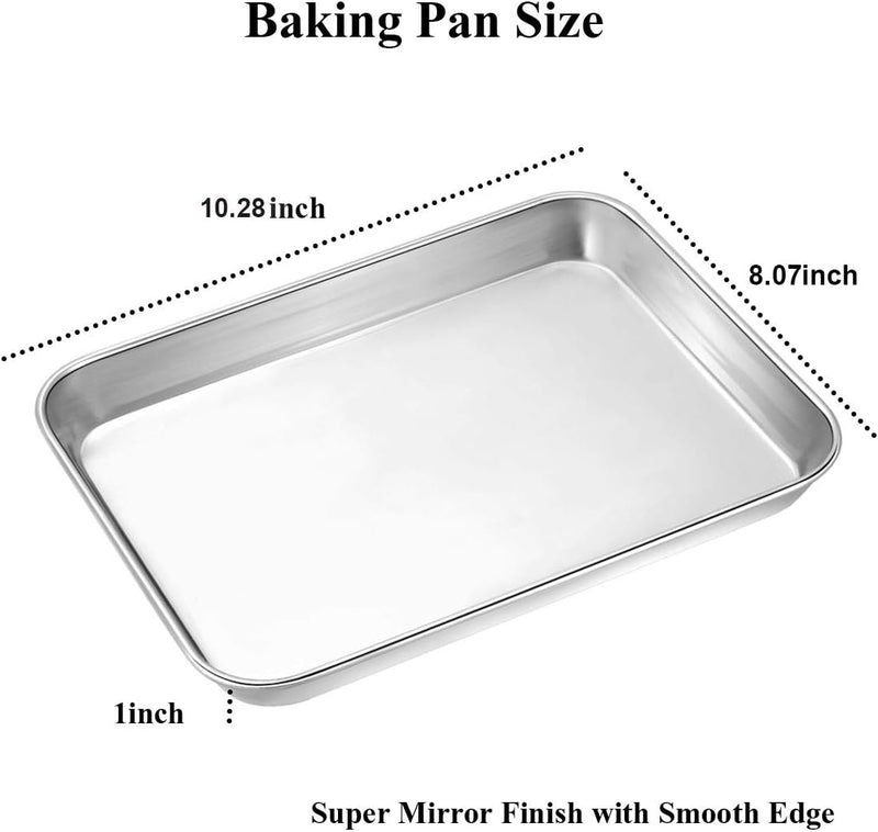 Wildone Baking Sheet Set of 2 - Stainless Steel 16x12x1 inch Non-Toxic Heavy Duty Mirror Finish Rust-Free Easy to Clean