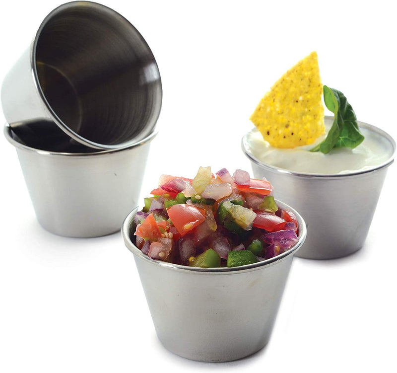 Artcome 14-Piece Stainless Steel Condiment Cups for Dipping and Portioning 25 oz