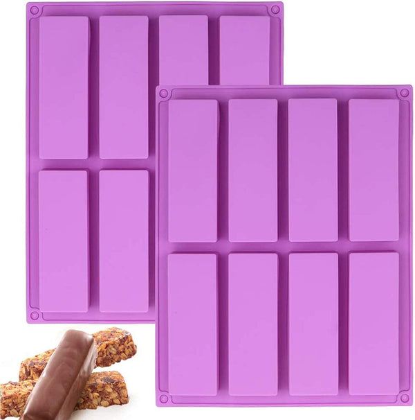 Rectangle Silicone Mold 8-Cavity Energy Bar Baking Pan - 105x835x08 In