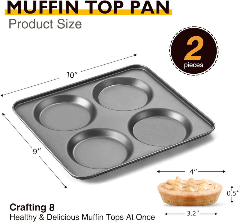 HONGBAKE Nonstick Muffin Pan - 12 Cup 2 Pack - Dark Grey