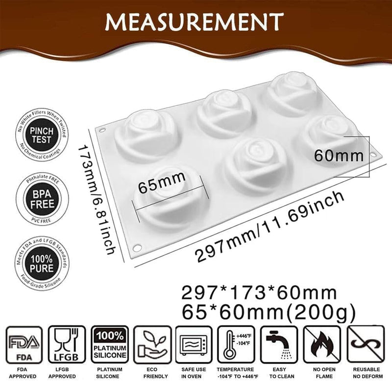 AFINSEA 3D Silicone Baking Molds for Cakes - 8-Cavity