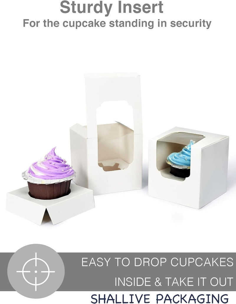 60 Kraft Cupcake Boxes with Inserts and Cocoa Bomb Packaging