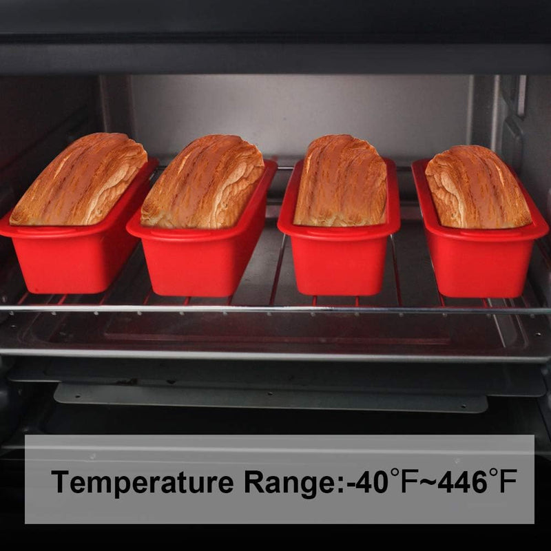 Silicone Nonstick Mini Loaf Pans - Set of 4 - 57x25x22 inch