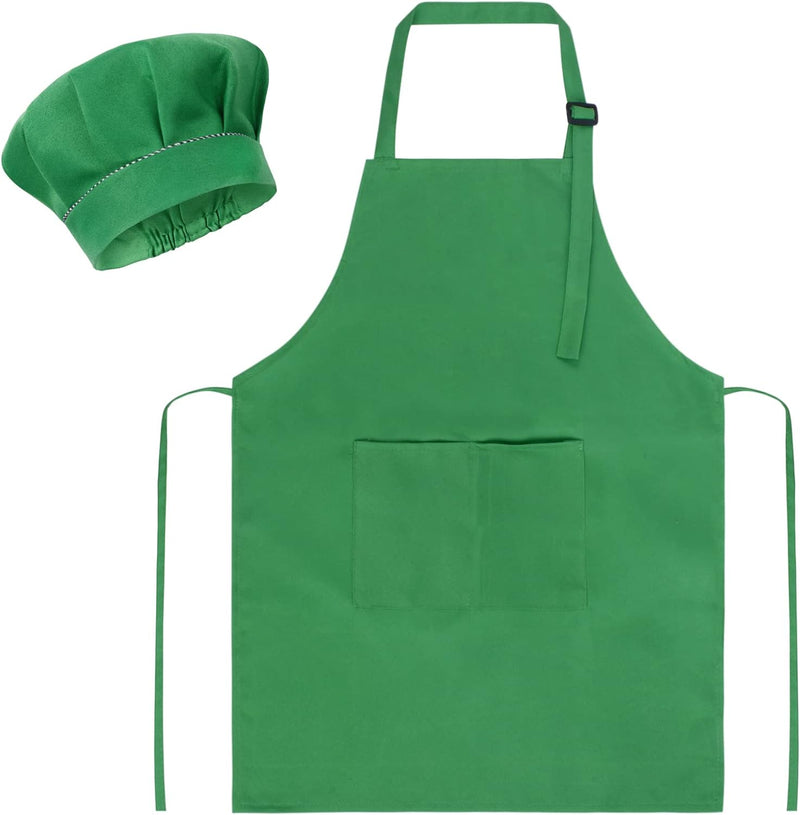 Kids Chef Apron and Hat Set for Cooking Baking and Painting