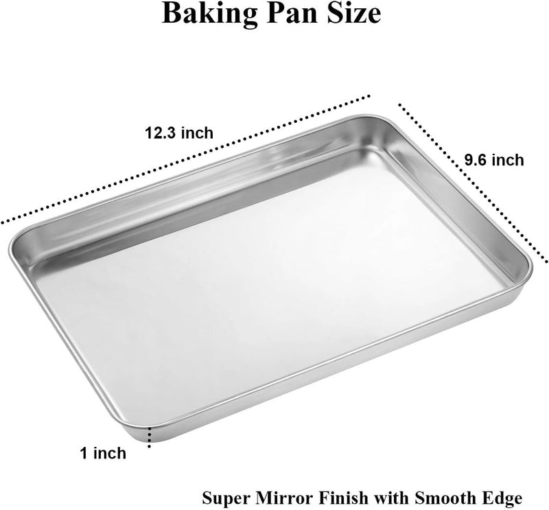 Wildone Baking Sheet  Rack Set - Stainless Steel Non-Toxic Size 16 x 12 x 1 Inch