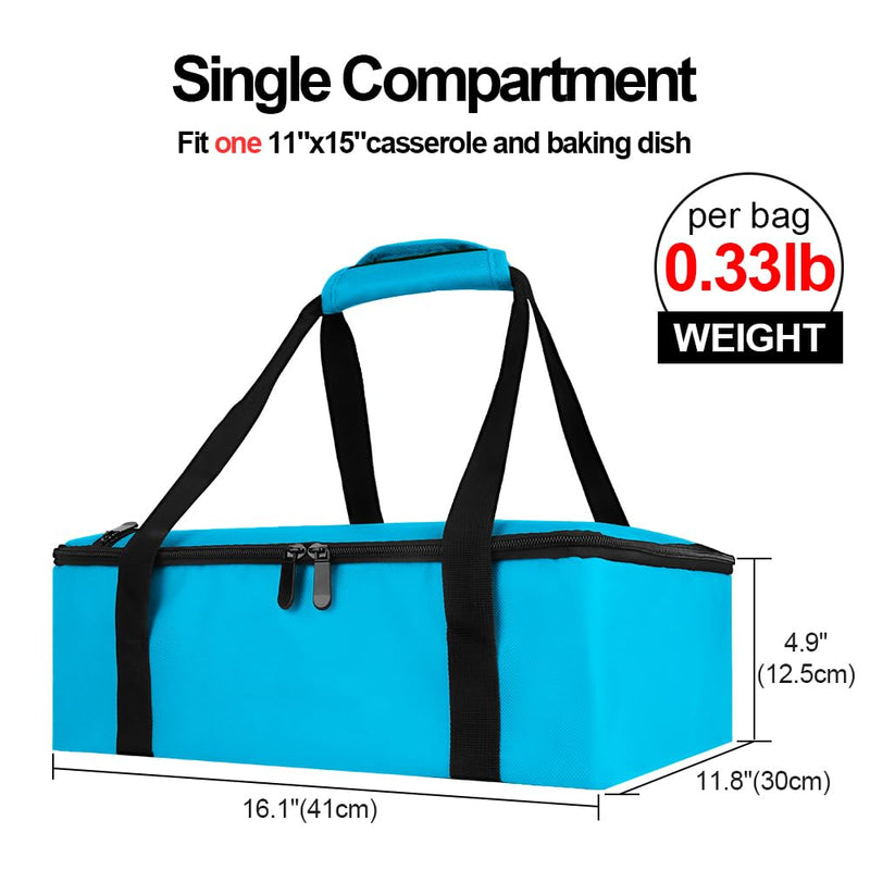 Bodaon Insulated Casserole Carrier Bag, Fits 9x13 and 11x15 Inch Baking Dish with Lid, Casserole Carriers for Hot or Cold Food for Transport (Black)