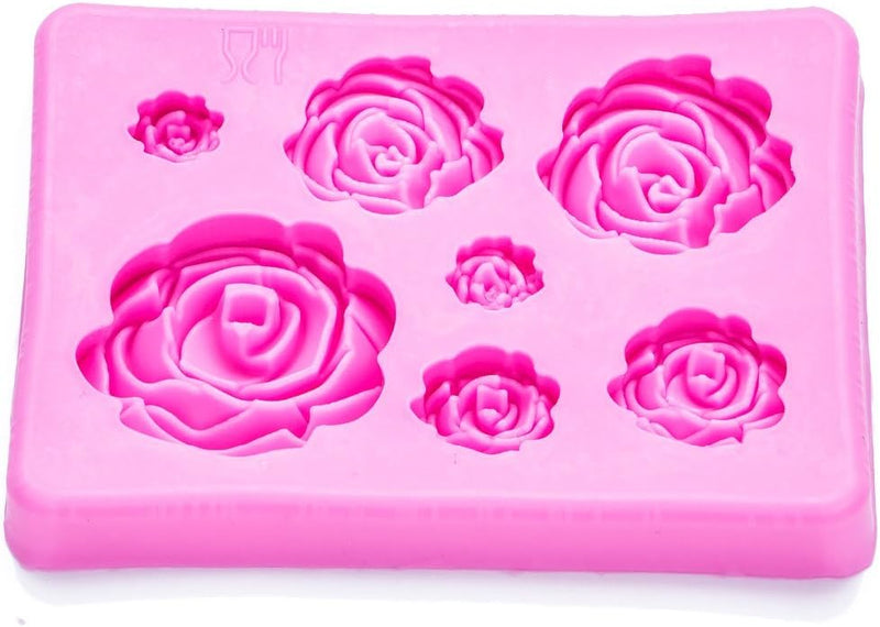 2PCS Rose Flowers Silicone Molds for Cake Decorating and Chocolate Fondant