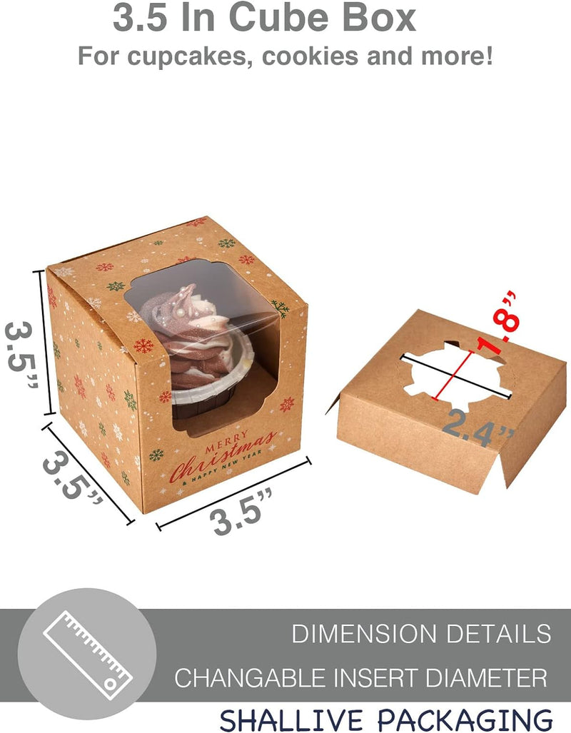 60 Kraft Cupcake Boxes with Inserts and Cocoa Bomb Packaging