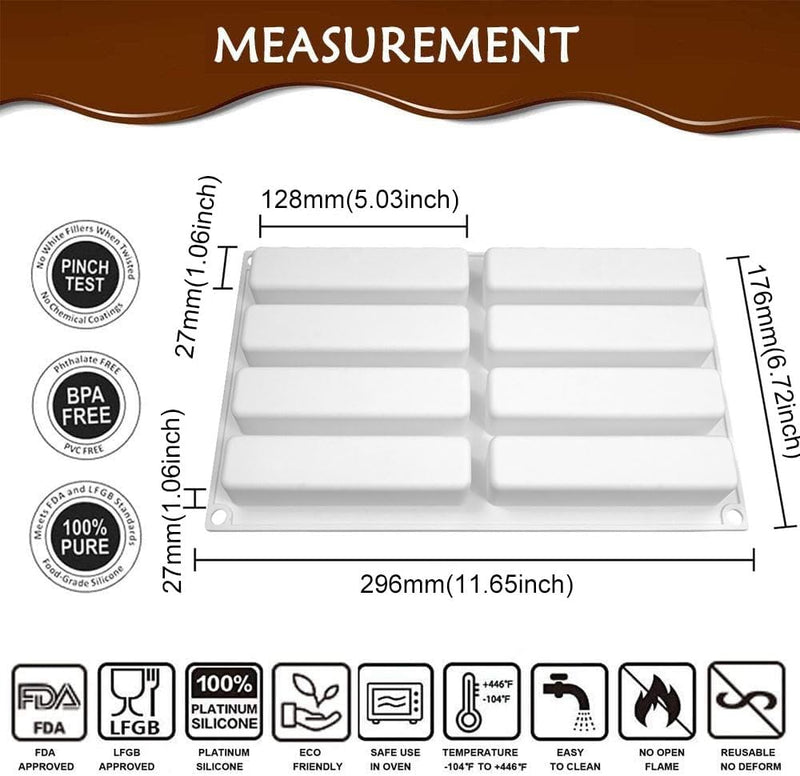 AFINSEA 3D Silicone Baking Molds for Cakes - 8-Cavity