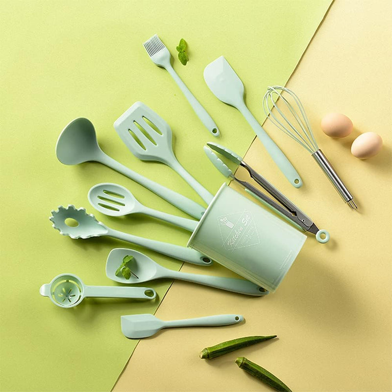 12-Piece Silicone Cooking Utensil Set - Dishwasher Safe  Heat Resistant 392F - Nonstick Kitchen Utensils for Cookware