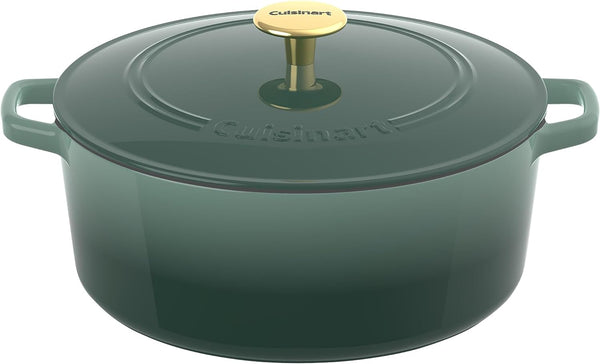 Cuisinart Cast Iron Round Covered Casserole - 7-Quart Seafoam Green