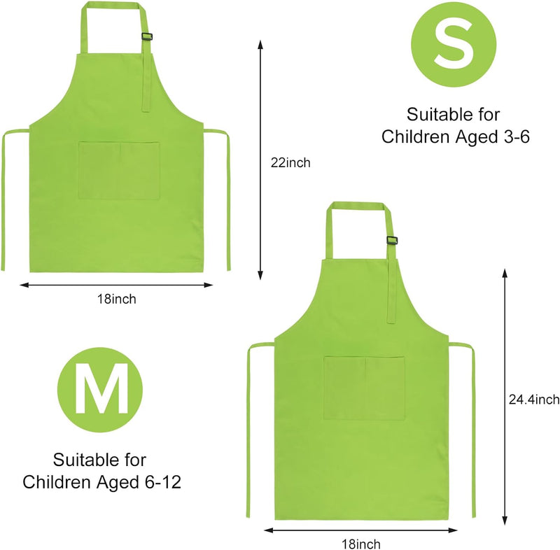 Kids Chef Apron and Hat Set for Cooking Baking and Painting