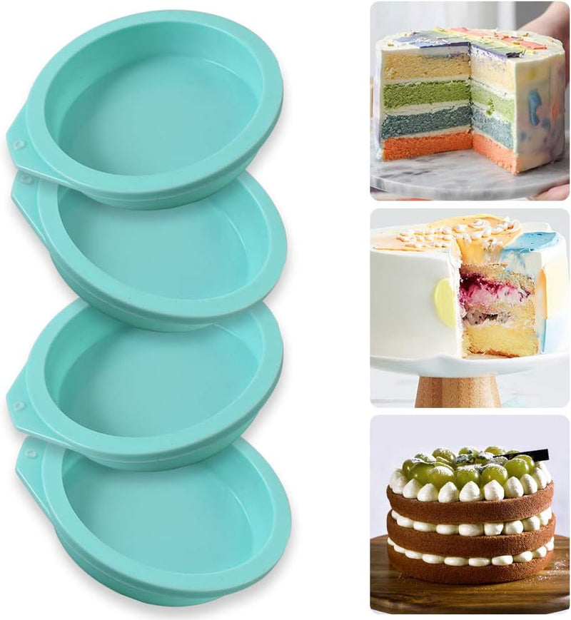 Silicone Cake Mold Set - 3 Pack for Layer Rainbow Resin Coasters