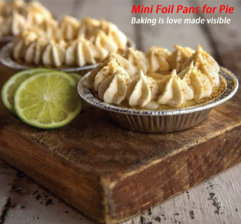 Mini Aluminum Pie Pans - 50 Pack for Bakeries Cafes and Restaurants