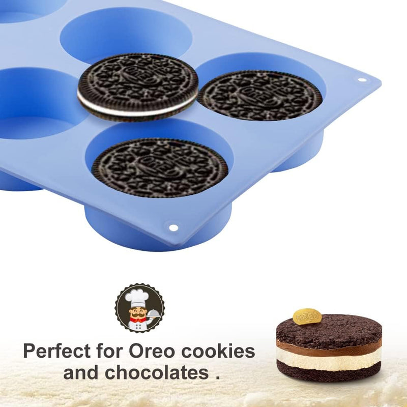 4-Piece Silicone Candy and Baking Mold for Cookies Oreos Soap and more - BPA Free Non-Stick