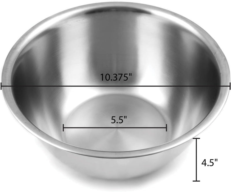 Fox Run Brands Stainless Steel Mixing Bowl - 275-Quart 9 x 9 x 4 inches - Metallic