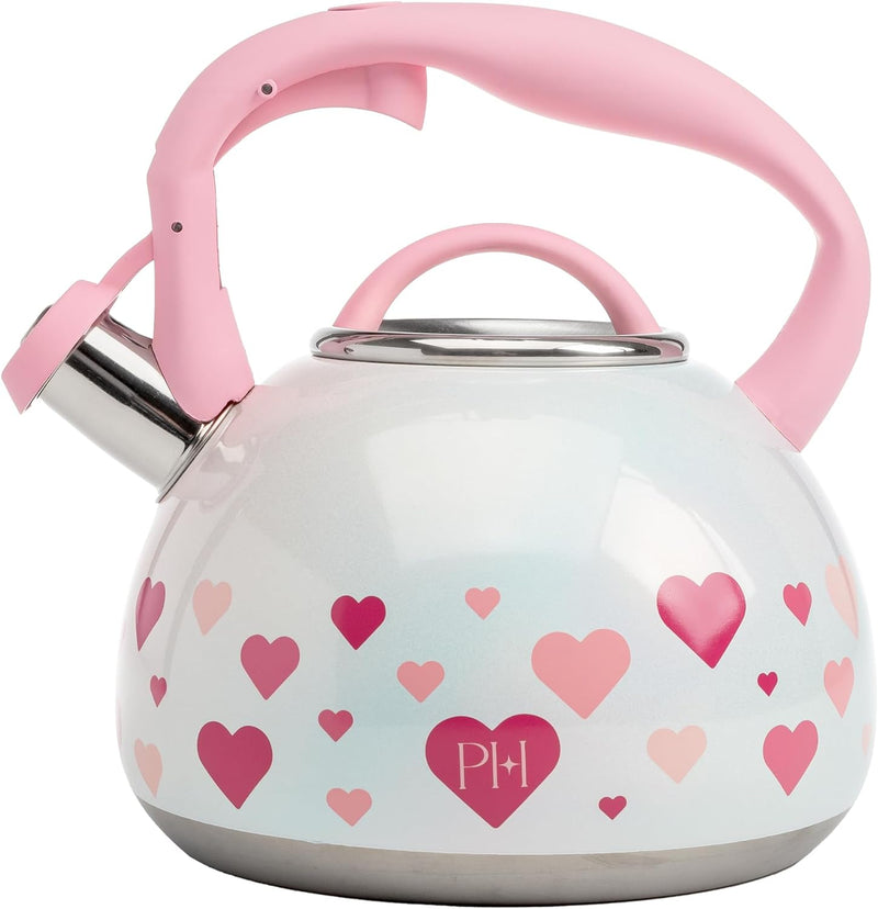 Paris Hilton Color Changing Tea Kettle Stainless Steel Soft Touch Handle 25-Quart Pink