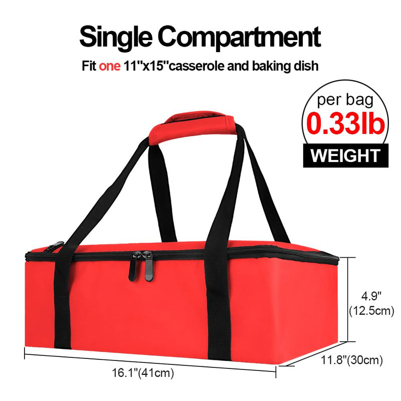 Bodaon Insulated Casserole Carrier Bag, Fits 9x13 and 11x15 Inch Baking Dish with Lid, Casserole Carriers for Hot or Cold Food for Transport (Black)