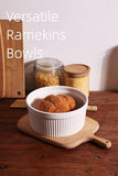3 oz Ramekins - 6 pcs Porcelain Ramekins Dishes for Souffle,Creme Brulee, Pudding, Custard Cups,Bakeware Bowls Set for Baking,Oven Safe, White 2.75 inch