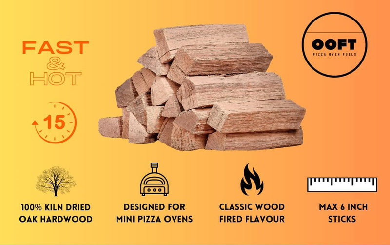 Mini Pizza Oven Wood - 100 Kiln Dried Oak - for Ooni Karu Solo Stove  More - High Heat  Slow Burn