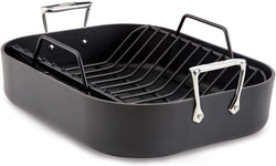 All-Clad HA1 Nonstick Roaster and Rack 13x16 Inch Oven-Safe 500F Black Cookware Set