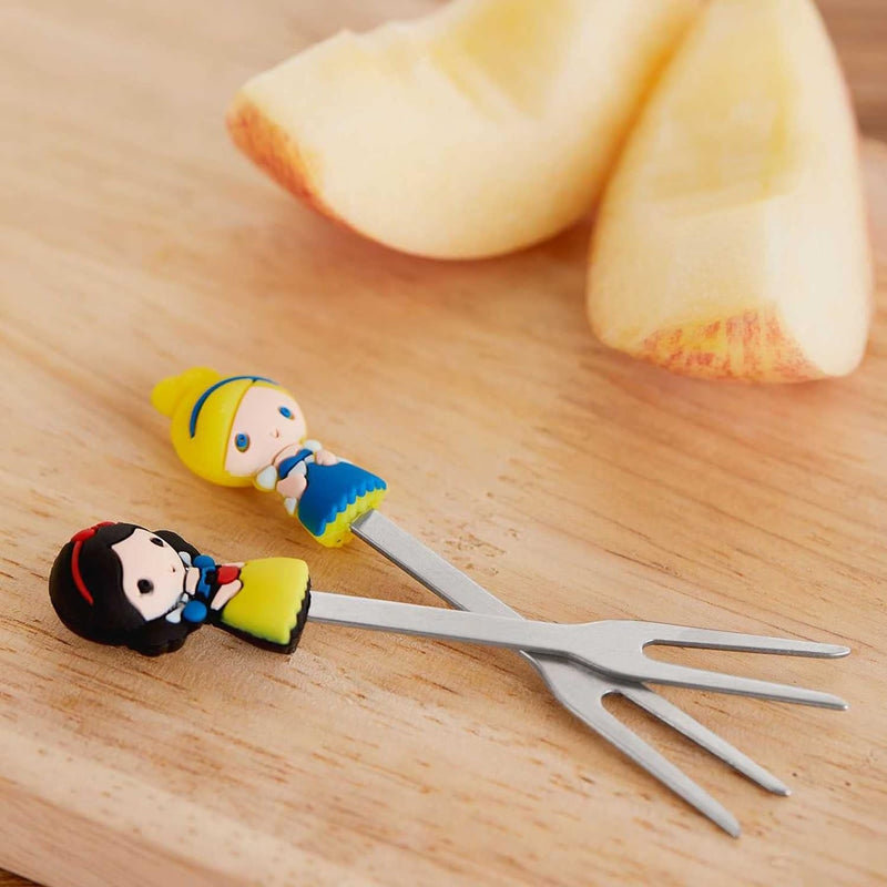 Cute Fruit Fork Set - 6 Cartoon Princess Picks  Holder Stainless Steel