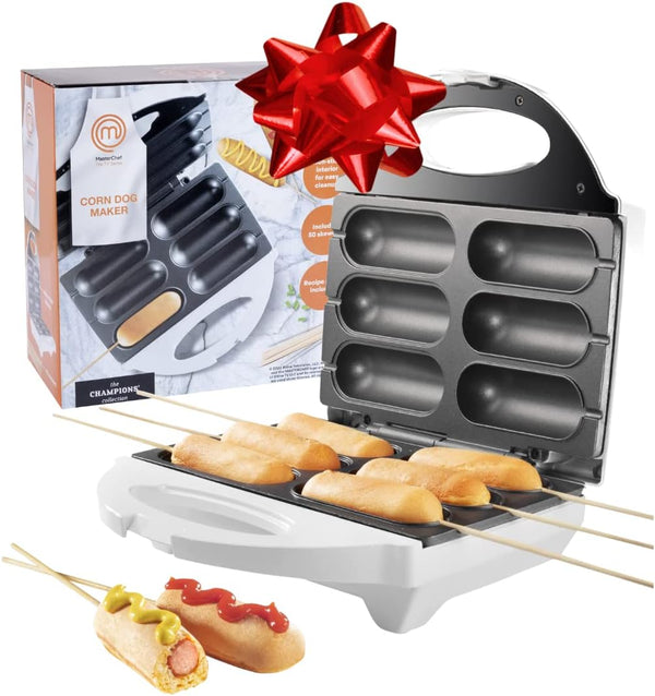 MasterChef Corn Dog Maker - Nonstick Electric Baker wRecipe Guide 50 Skewers