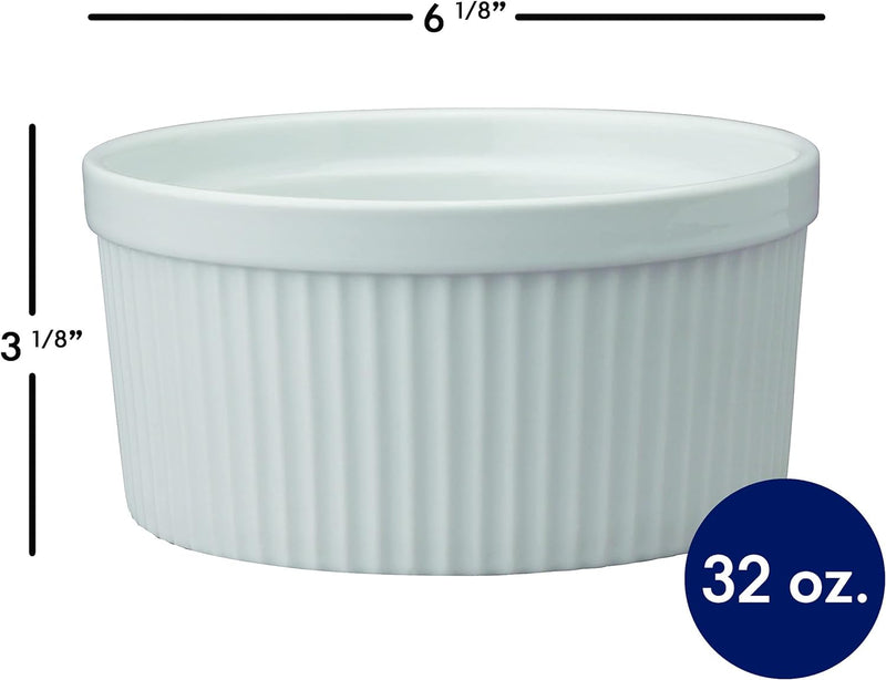 Harold Import Co Kitchen Souffle - Fine White Porcelain - 64oz - 2qt