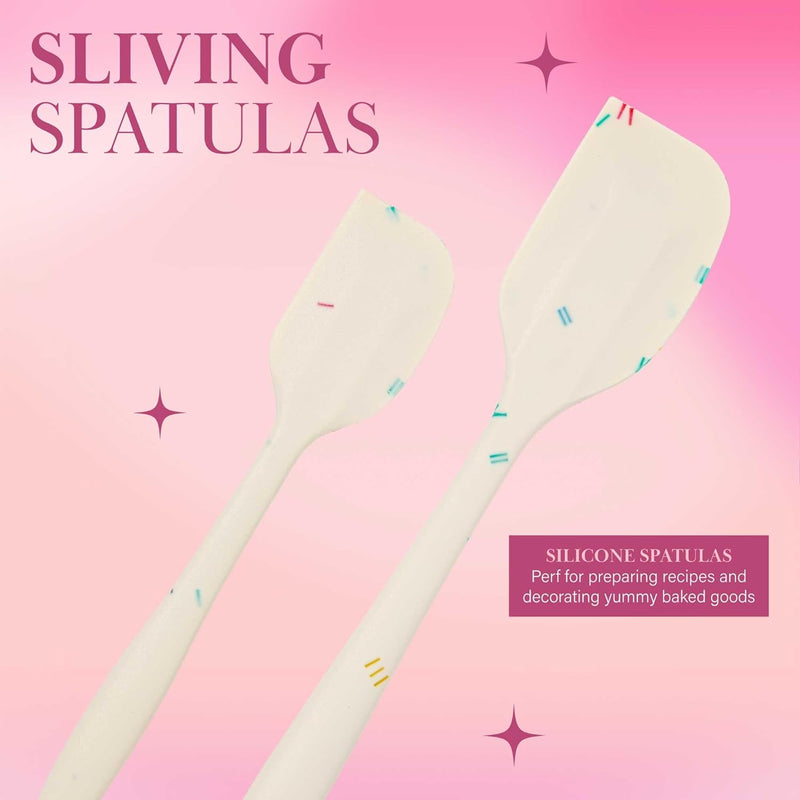Paris Hilton Sprinkles Baking Set - 3-Piece Nonstick Silicone Spatula Set Multicolor