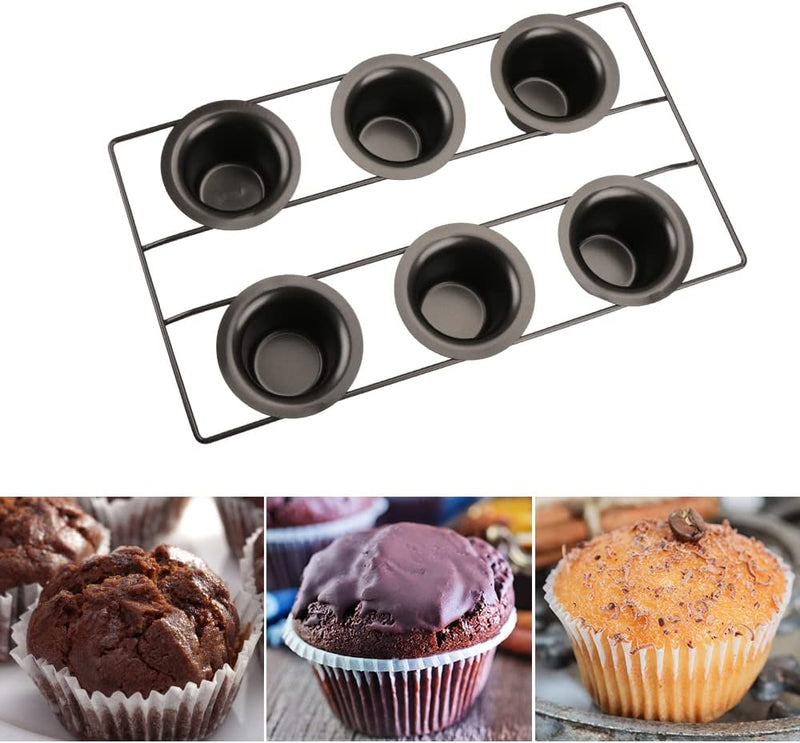 CGGYYZ 6 Cup Nonstick Popover Pan Muffin Tin Large Deep Cupcake Baking Set