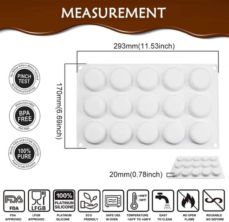 AFINSEA 3D Silicone Baking Molds for Cakes - 8-Cavity