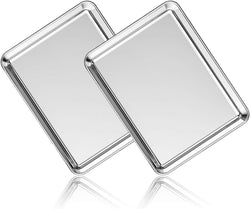 Stainless Steel Baking Sheet Set - 2 Pack Non-Toxic  Heavy Duty Mirror Finish 12x10x1 Dishwasher Safe