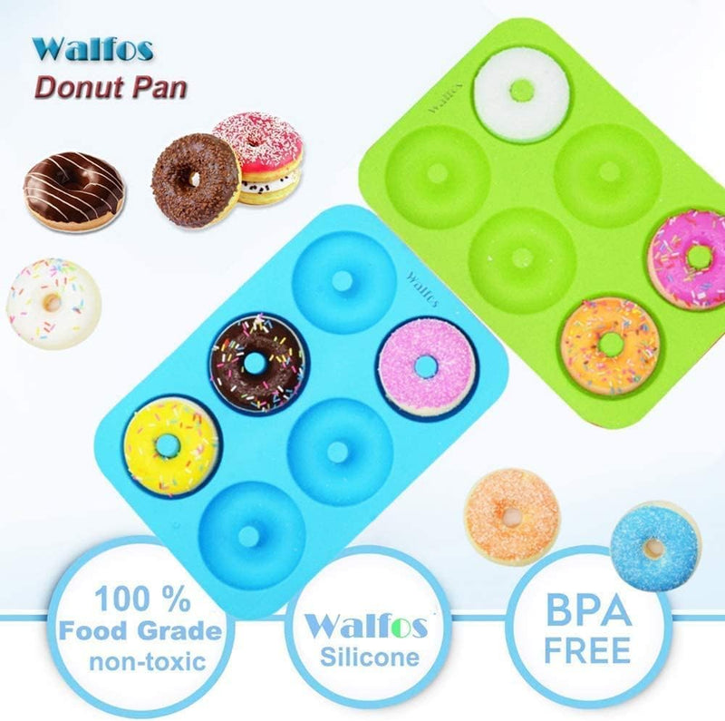 Walfos 4 Inch Silicone Donut Mold - Non-Stick Heat Resistant Set 3PK