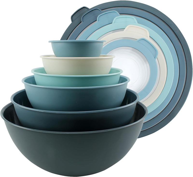 COOK WITH COLOR 12-Piece Nesting Mixing Bowls Set - Blue