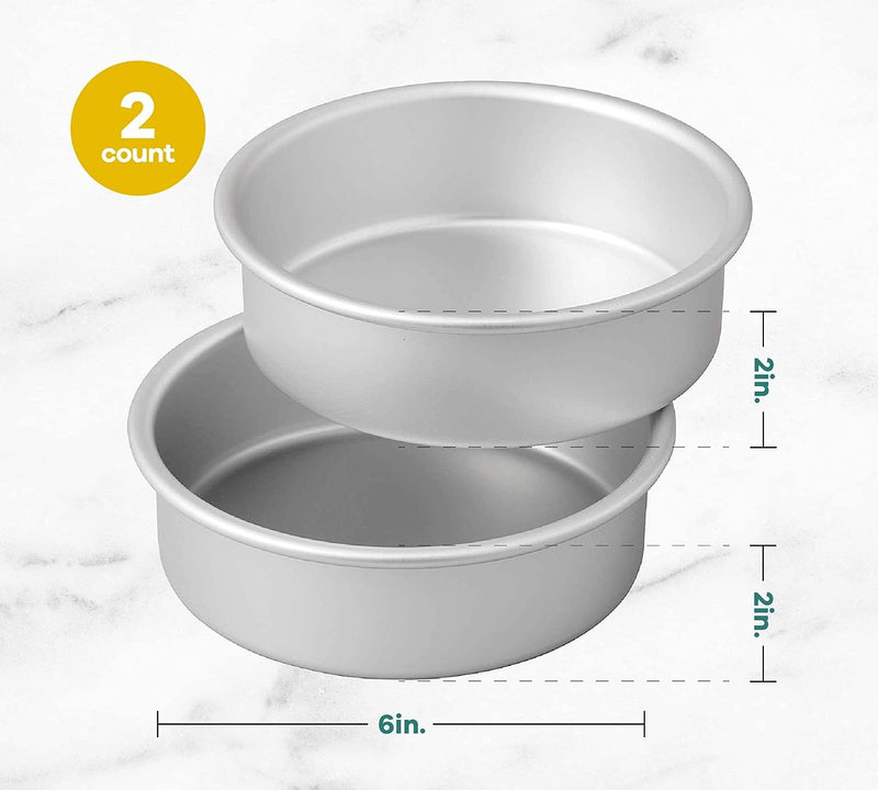 Wilton Small and Tall Aluminum Layer Cake Pan Set - 2 x 6-inch 2-Piece