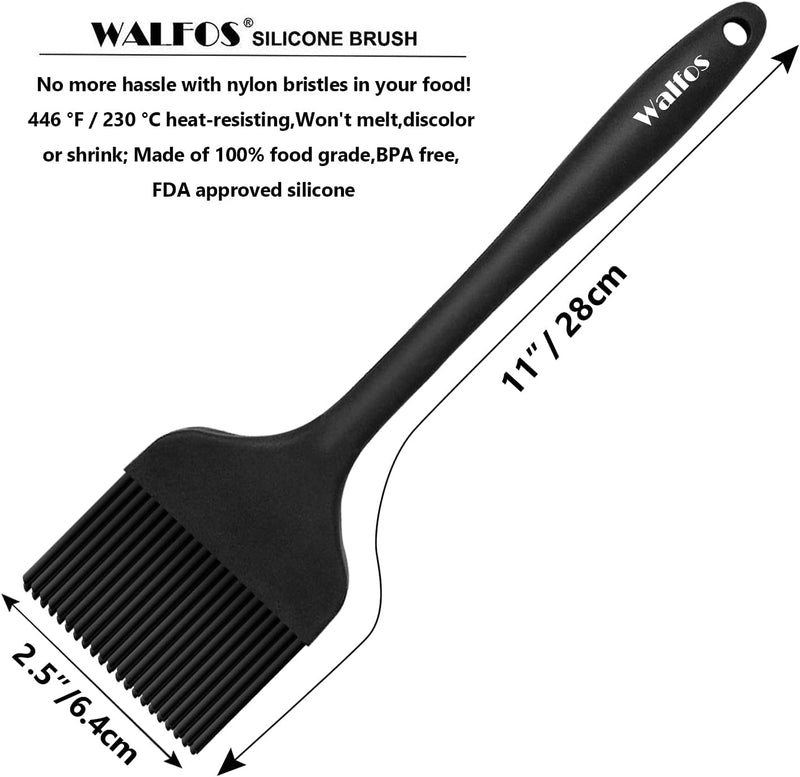 Walfos Silicone Basting Pastry Brush Set 2 Pcs - Heat Resistant for BBQ Baking  Cooking