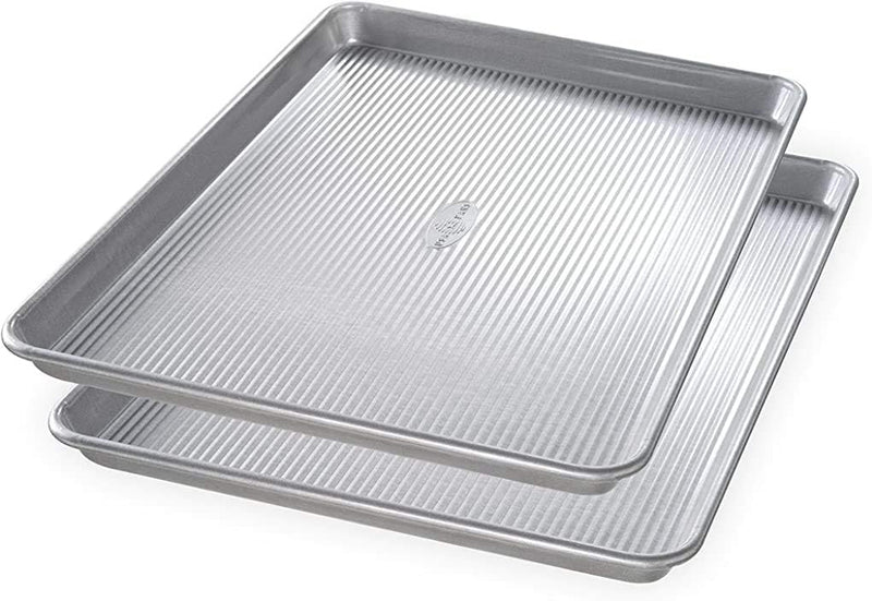 USA Pan Half Sheet Baking Pan with Nonstick Rack Set - Metal