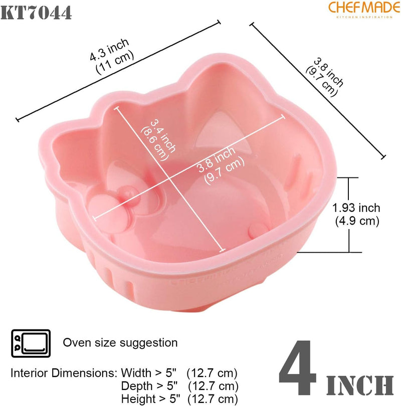 Hello Kitty Cake Pan - 4 Non-Stick Silicone Molds for Oven  Instant Pot Pink