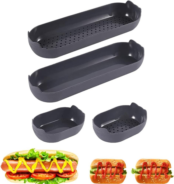 Non-stick Loaf Pan with Buns - Household Silicone Baking Set Black