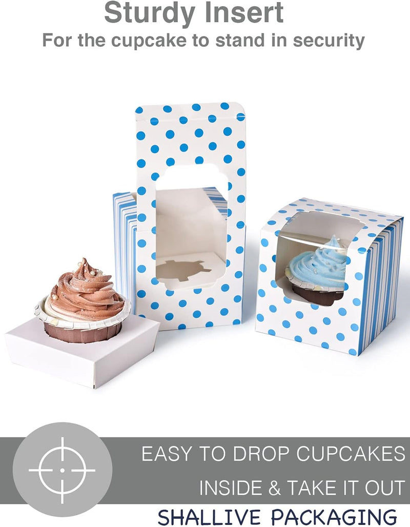 60 Kraft Cupcake Boxes with Inserts and Cocoa Bomb Packaging