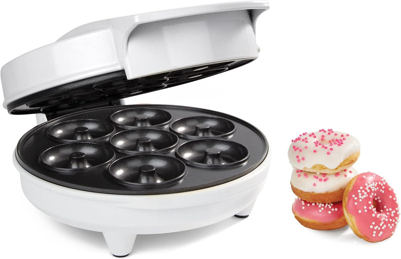 Mini Donut Maker - Electric Non-Stick 7-Doughnut Maker for Kid-Friendly Desserts and Snacks - Unique Gift for Fall Baking and Thanksgiving