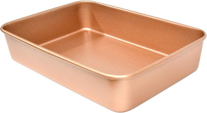 CasaWare 15x10x3 Ultimate Commercial Weight Ceramic Coated Non-Stick LasagnaRoasting Pan Red Granite