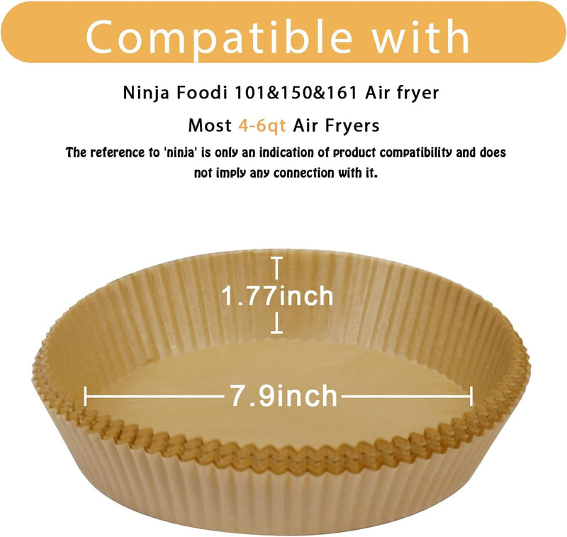 100 Pcs Ninja Air Fryer Liners for SIUDANGKA - Disposable Paper Liners for AF101 AF150 AF161 Max