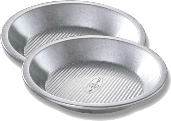 USA Pan Bakeware Aluminized Steel Pie Pans Set of 2 - Silver
