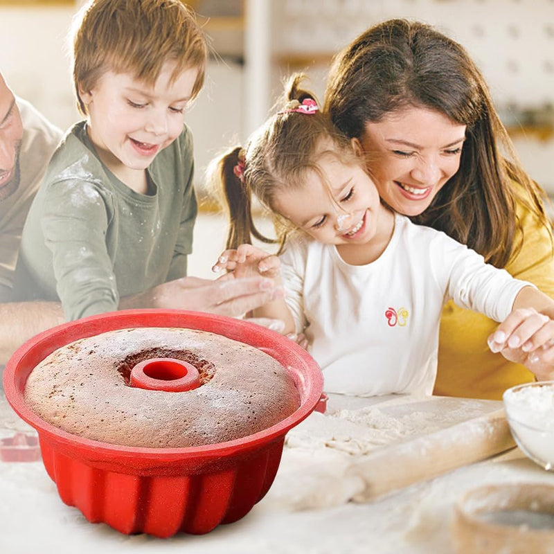 Non-Stick Silicone Bundt Cake Pan - 2 Pack - BPA-Free Oven  Dishwasher Safe