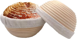 2-Pack Sourdough Banneton Bread Proofing Basket with Removable Liner for Home Baking